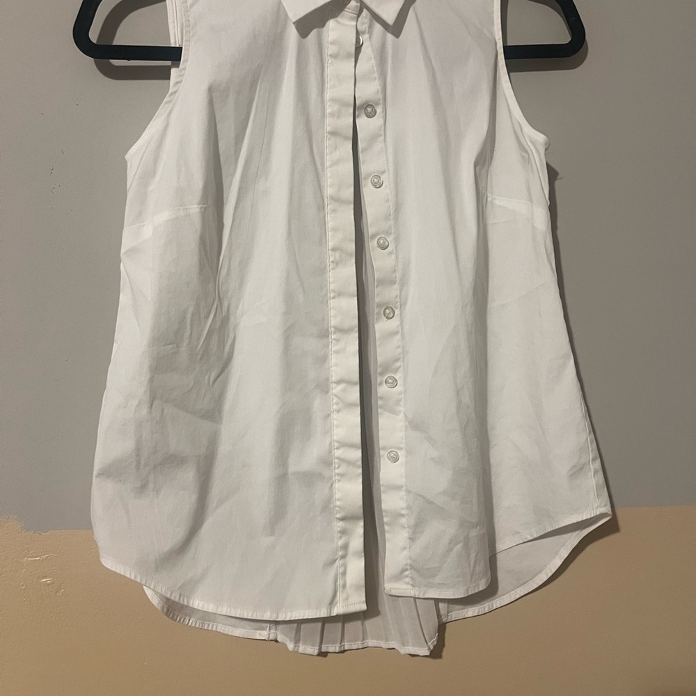 Ann Taylor Cream Sleeveless Blouse - Picture 5 of 7
